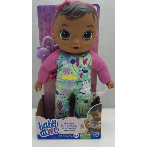 Hasbro Baby Alive Soft Cute Doll Brown Hair 11-Inch First Baby Doll - Picture 1 of 6